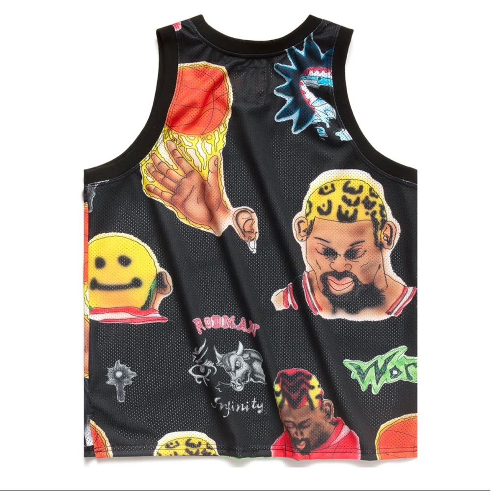 SMILEY® MARKET RODMAN DOODLES BASKETBALL JERSEY and SHORTS 2 psc set